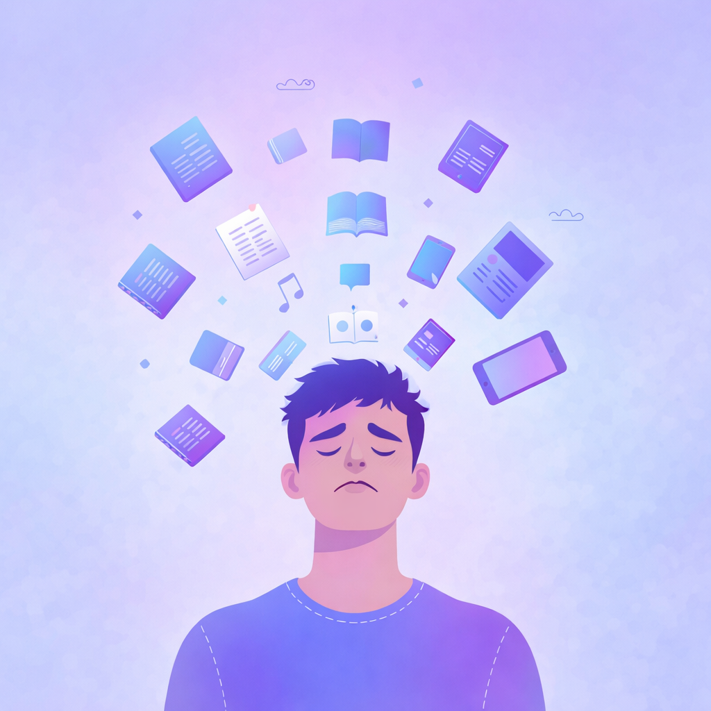 Illustration of information overload in self-help